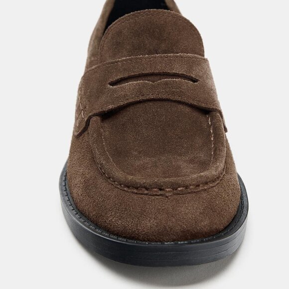 ZARA SPLIT LEATHER LOAFERS - Picture 7 of 8